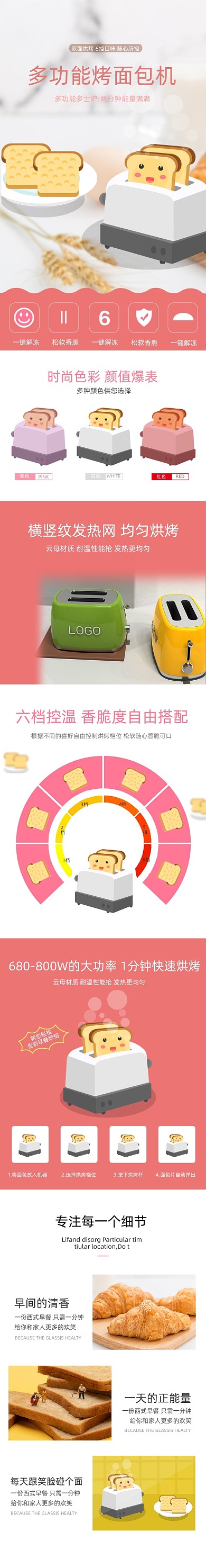烤面包机家用电器详情页