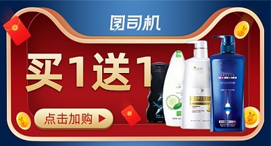 双11红色简约洗发护发促销钻展模板