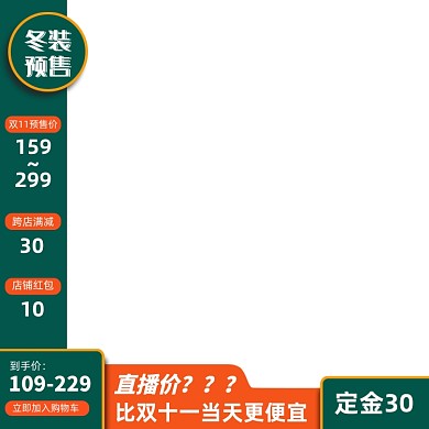 淘宝服装冬装双十一预售主图