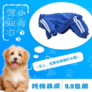 小狗宠物衣服可爱简约促销主图