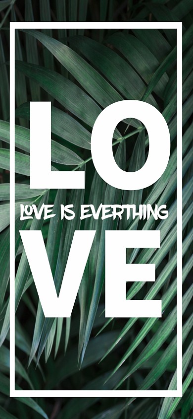 字母创意绿叶清新手机壁纸