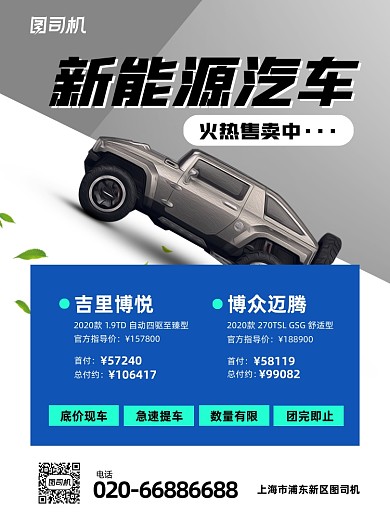 新能源汽车销售印刷海报