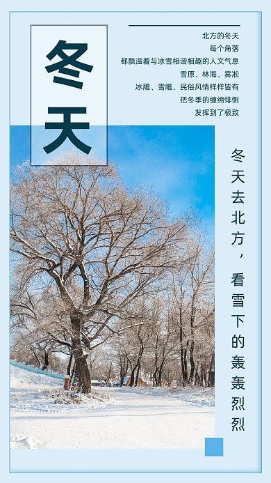 简约北方冬天竖版配图