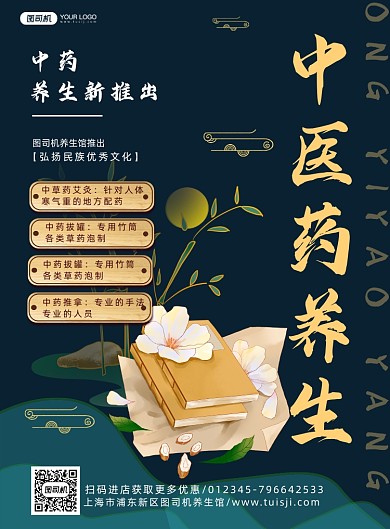 中医养生国风宣传海报