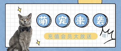 会员充值福利宠物福利公众号封面