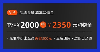 品牌店铺会员充值优惠活动海报图