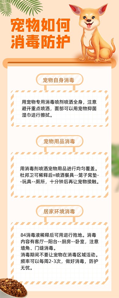 宠物防护百科狗狗插画手机长图