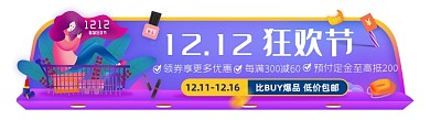 双十二狂欢预付定金胶囊banner
