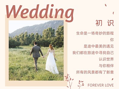 结婚wedding初识婚纱照横版配图