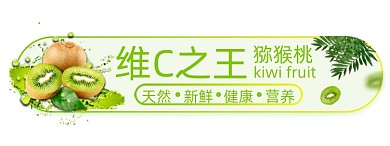 绿色简约猕猴桃水果标签