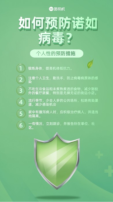 预防诺如病毒简约质感手机海报
