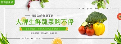 简约白色生鲜蔬菜海报