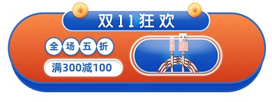 蓝色酷炫双11直播盛典入口图胶囊