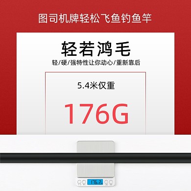 图司机牌钓鱼竿重量展示简约主图