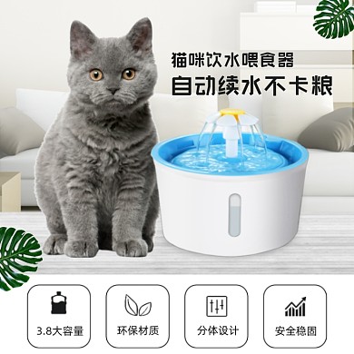 猫咪饮水喂食器功能介绍简约主图