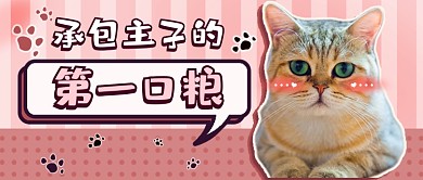 萌宠猫粮粉色新媒体首图