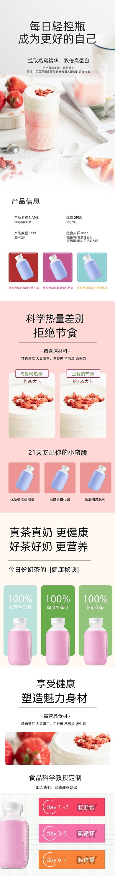 代餐奶昔营养早餐美食详情页
