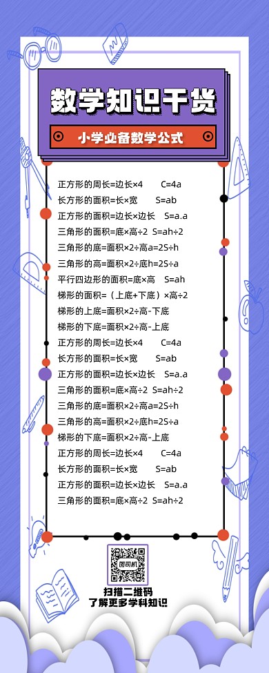 数学知识干货教学手机长图