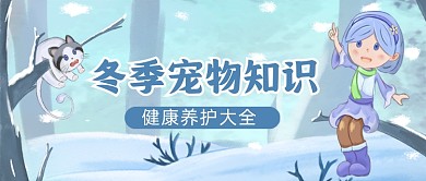 冬季宠物知识手绘卡通公众号首图