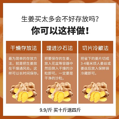 生姜保存方法介绍促销简约主图