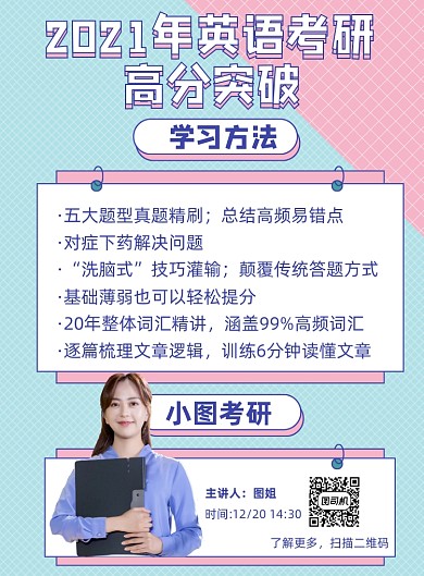英语考研高分突破培训宣传印刷海报