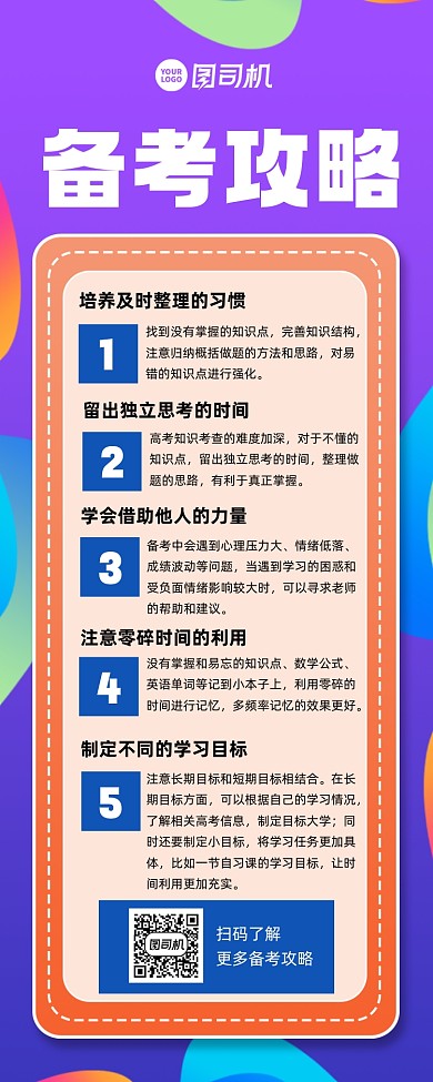 备考攻略宣传手机长图