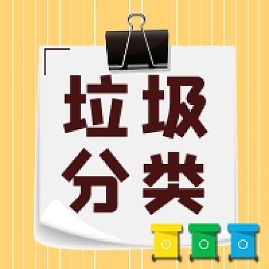 垃圾分类黄色简约公众号次图