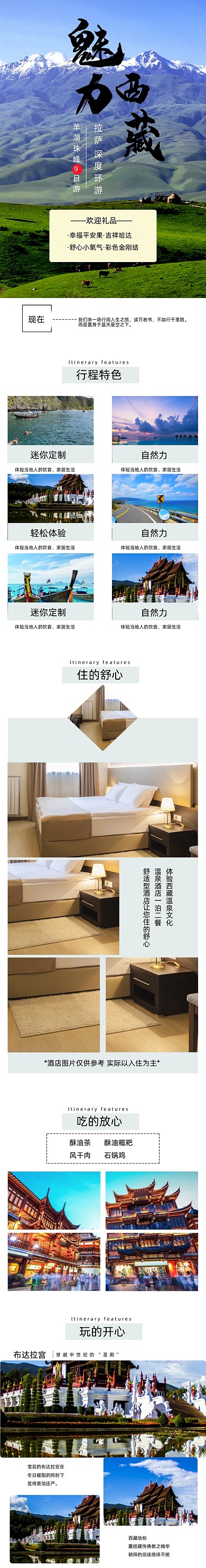 西藏旅游详情页电商时尚简约大气