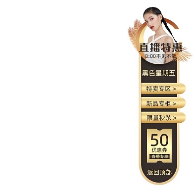 黑色星期五直播特惠优惠券悬浮主图图标