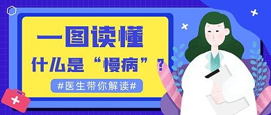 医疗健康蓝色扁平公众号首图