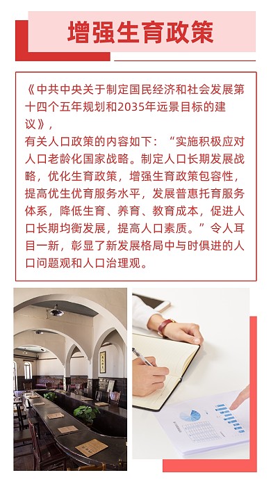 红色简约十四五规划生育政策文章配图