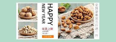 年货坚果促销小清新海报
