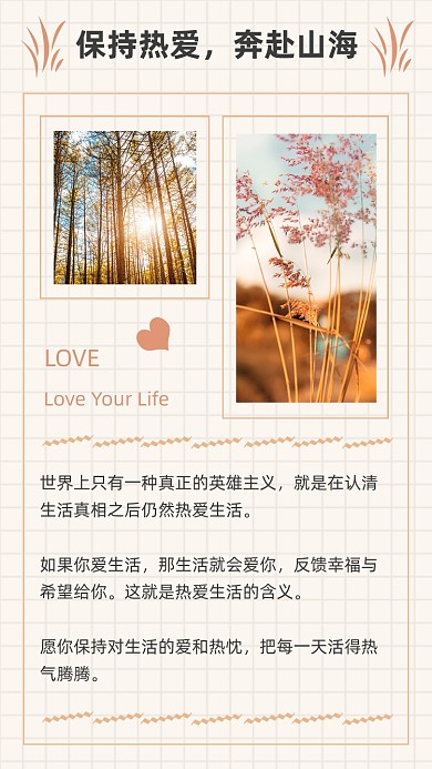 文艺清新热爱生活文章配图