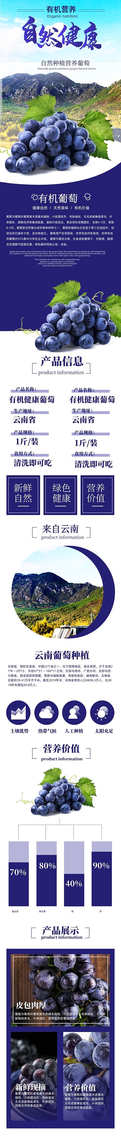 自然健康葡萄冬季新品水果营养详情页