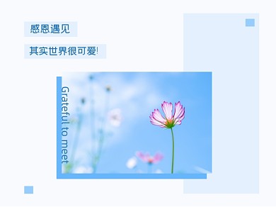 感恩遇见其实世界很可爱横版配图