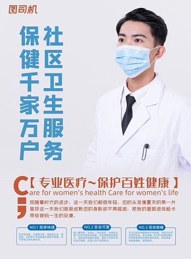 医院大气现代化社区服务医疗宣传海报