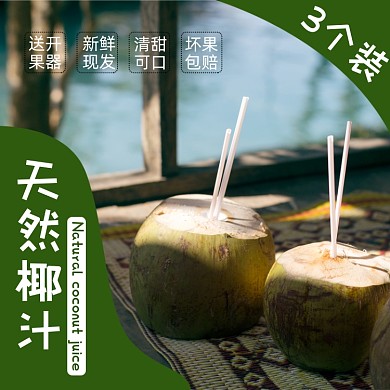 天然椰汁水果食品淘宝主图直通车模板