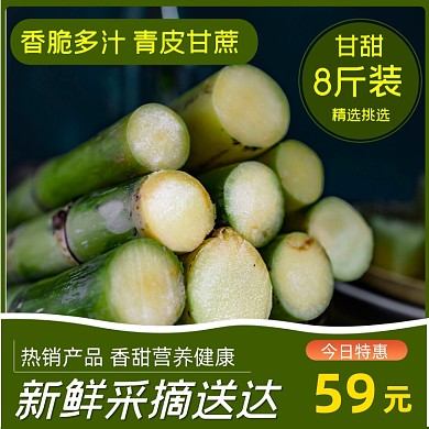 电商淘宝冬季水果甘蔗上新直通车主图