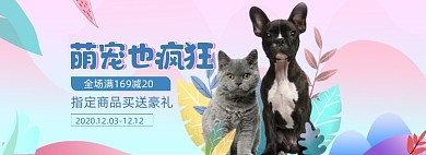 萌宠也疯狂创意宠物促销海报