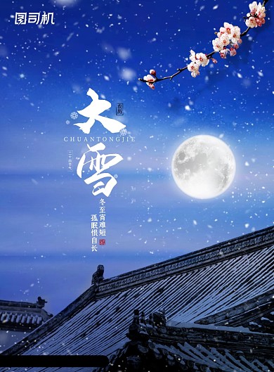 大雪简约中国风传统节气宣传海报