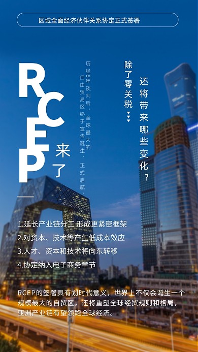 正式签署区域伙伴协定RCEP咨询