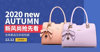 双十二女装女包时尚促销海报上新