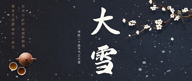 大雪节气传统节气梅花公众号首图