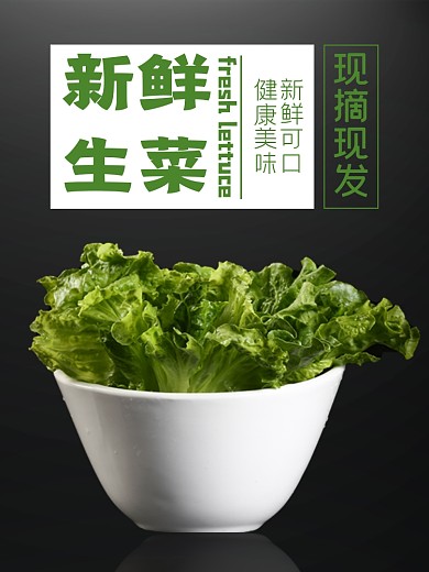 生菜蔬菜食品淘宝主图直通车模板