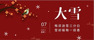 大雪二十四节气红色中国风