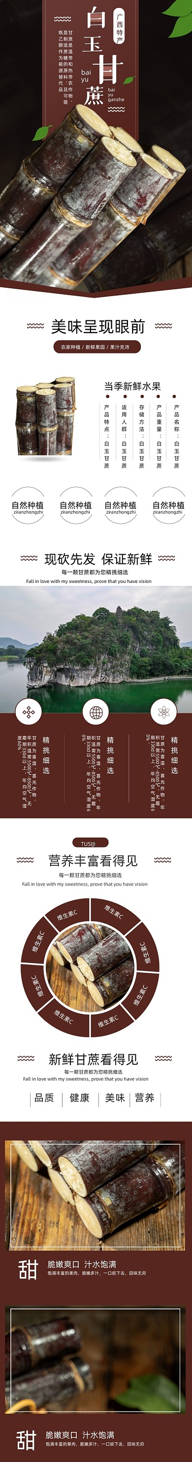 甘蔗水果食品详情页