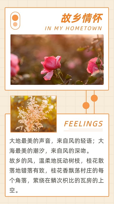 黄色文艺清新故乡情怀文章配图