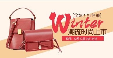 双十二女包包包时尚促销海报上新