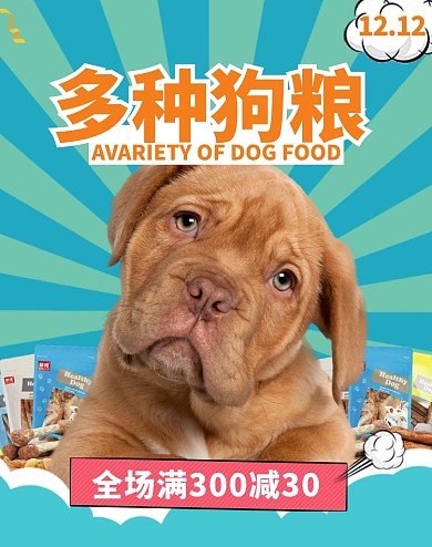 狗粮多口味促销海报