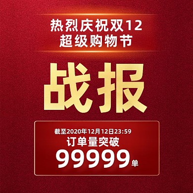 双十二大促销喜报战报大字报手机海报